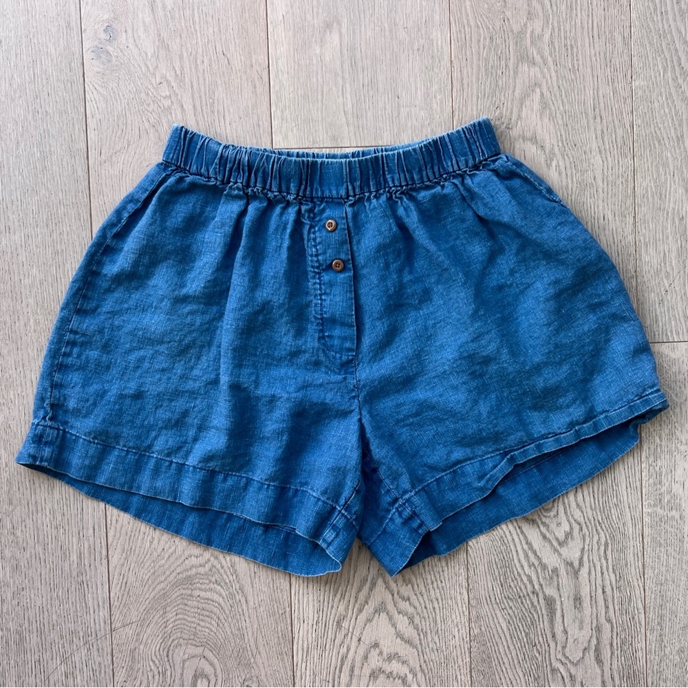 Everlane 100% Linen Shorts in Blue Women’s Size S